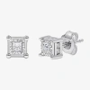 Fine Jewelry (i / I1) 1/2 Ct. T.w. Lab-grown White Diamond 10k White Gold Round Stud Earrings In White