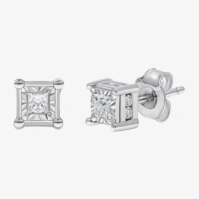 Fine Jewelry (i / I1) 1/2 Ct. T.w. Lab-grown White Diamond 10k White Gold Round Stud Earrings
