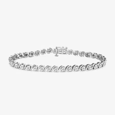 Fine Jewelry (i / I1) Womens 1/2 Ct. T.w. Lab Grown White Diamond Sterling Silver 7.25 Inch Tennis Bracelet