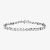 Fine Jewelry (i / I1) Womens 1/2 Ct. T.w. Lab Grown White Diamond Sterling Silver 8 Inch Tennis Bracelet In Transparent