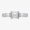 Fine Jewelry (i / Si2) Womens 2 Ct. T.w. Lab Grown White Diamond 10k White Gold Side Stone Engagement Ring In Transparent