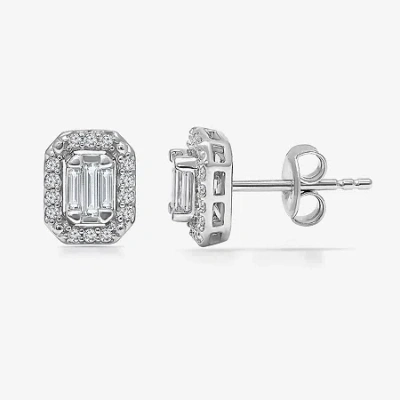 Fine Jewelry (i1/ I) 1/3 Ct. T.w. Lab Grown White Diamond Sterling Silver 8.1mm Rectangular Stud Earrings