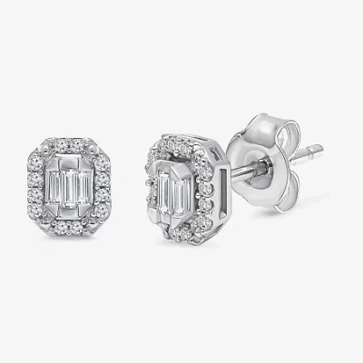 Fine Jewelry (i1/ I) 1/5 Ct. Lab Grown White Diamond Sterling Silver 6.8mm Rectangular Stud Earrings