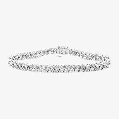 Fine Jewelry (i1/ I) Womens 1 Ct. T.w. Lab Grown White Diamond Sterling Silver 7.5 Inch Tennis Bracelet