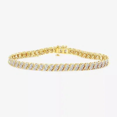 Fine Jewelry (i1/ I) Womens 1 Ct. T.w. Lab Grown White Diamond Sterling Silver 7.5 Inch Tennis Bracelet In Multi