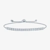 Fine Jewelry (i1-i2/ G-h) Womens 1/10 Ct. T.w. Lab Grown White Diamond Sterling Silver Bolo Bracelet In White