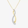 Fine Jewelry (i1-i2/g-h) Womens 1/3 Ct. T.w. Lab Grown White Diamond 10k Gold 18 Inch Pendant Necklace In Yellow