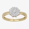 Fine Jewelry (i,i2) Womens 1/2 Ct. T.w. Lab Grown White Diamond 10k Gold Cluster Cocktail Ring In Yellow