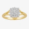 Fine Jewelry (i,i2) Womens 1/2 Ct. T.w. Lab Grown White Diamond 10k Gold Cluster Cocktail Ring In Yellow