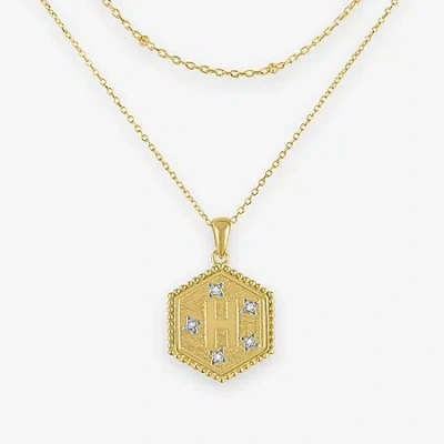 Fine Jewelry Intial "a" Womens Diamond Accent Natural White Diamond 2-pc. Necklace Set