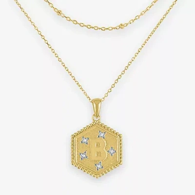 Fine Jewelry Intial "a" Womens Diamond Accent Natural White Diamond 2-pc. Necklace Set