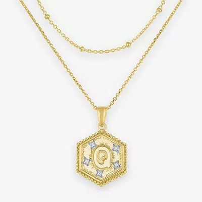 Fine Jewelry Intial "a" Womens Diamond Accent Natural White Diamond 2-pc. Necklace Set