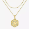 Fine Jewelry Intial "a" Womens Diamond Accent Natural White Diamond 2-pc. Necklace Set