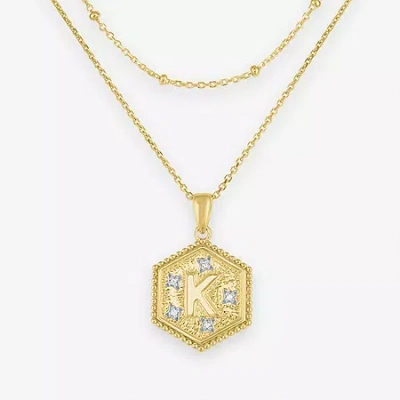 Fine Jewelry Intial "a" Womens Diamond Accent Natural White Diamond 2-pc. Necklace Set In Black