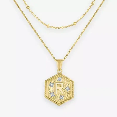 Fine Jewelry Intial "a" Womens Diamond Accent Natural White Diamond 2-pc. Necklace Set In Red