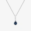 Fine Jewelry (j-k/i2-i3) Womens Diamond Accent & Gemstone 10k Gold Pear 18 Inch Pendant Necklace In Blue