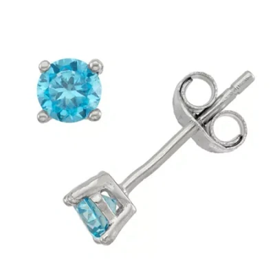 Fine Jewelry Kids' Lab Created Blue Cubic Zirconia Sterling Silver 4mm Stud Earrings