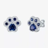 Fine Jewelry Lab Created Blue Sapphire Sterling Silver 4mm Stud Earrings In Transparent