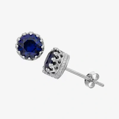 Fine Jewelry Lab-created Blue Sapphire Sterling Silver Earrings