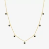 Fine Jewelry Lab Created Gemstone 14k Gold Over Silver 18 Inch Station Necklace In Blue