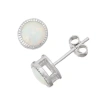 Fine Jewelry Lab Created Opal Sterling Silver Stud Earrings In Transparent