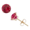 Fine Jewelry Lab Created Red Ruby 10k Gold 6mm Stud Earrings In Transparent