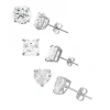Fine Jewelry Lab Created White Sapphire Sterling Silver 6mm Stud Earrings In Transparent