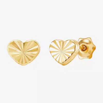 Fine Jewelry Kids' Limited Quantities! 10k Gold 6mm Heart Stud Earrings In Yellow