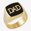 Fine Jewelry Limited Quantities! "dad" Mens Genuine Black Onyx 14k Gold Fashion Ring In Transparent