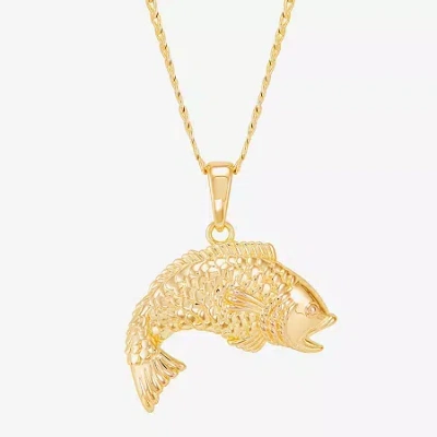 Fine Jewelry Limited Quantities! Fish Womens 14k Gold Over Silver 22 Inch Pendant Necklace In Transparent