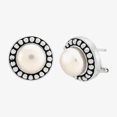 Fine Jewelry Limited Quantities! Genuine White Cultured Freshwater Pearl Sterling Silver 15.7mm Stud Earrings
