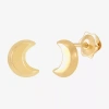 Fine Jewelry Limited Quantities! Kids 14k Gold 6.5mm Moon Stud Earrings In Yellow