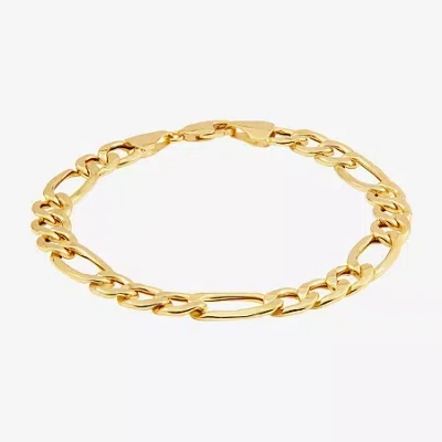 Fine Jewelry Limited Quantities! Mens 10k Gold 9 Inch Semisolid Figaro Chain Bracelet In Yellow