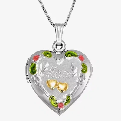 Fine Jewelry Limited Quantities! "mom" Womens 14k Gold Over Silver Sterling Silver 18 Inch Locket Necklace In Transparent