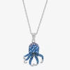 Fine Jewelry Limited Quantities! Octopus Womens Blue Crystal Sterling Silver 18 Inch Pendant Necklace In Blue