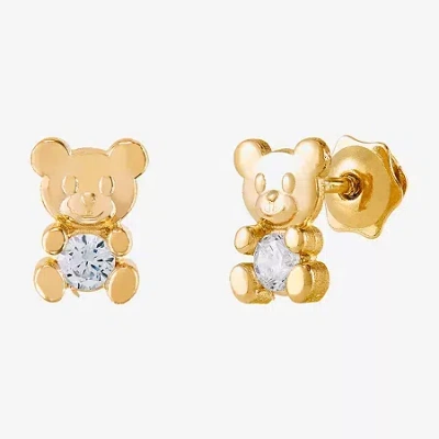 Fine Jewelry Kids' Limited Quantities! White Cubic Zirconia 14k Gold 7.1mm Stud Earrings