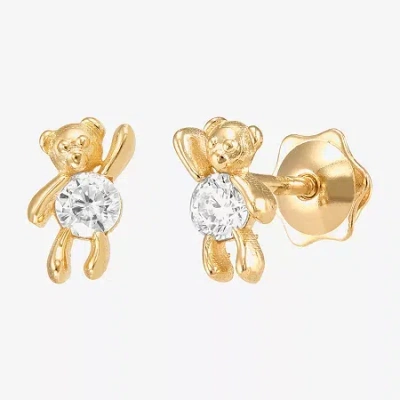Fine Jewelry Kids' Limited Quantities! White Cubic Zirconia 14k Gold Stud Earrings