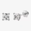 Fine Jewelry Limited Quantities! White Cubic Zirconia 14k White Gold 4mm Stud Earrings In White