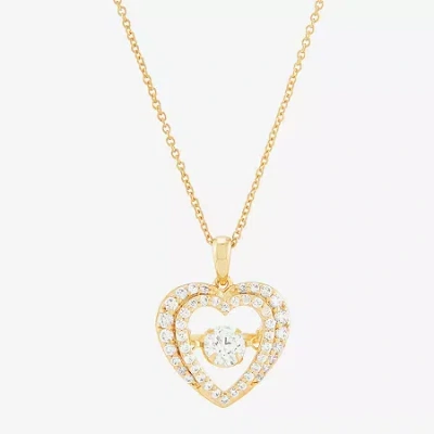 Fine Jewelry Limited Quantities! Womens 1 Ct. T.w. Lab Grown White Diamond 14k Gold Over Silver Heart 18 Inch Pen