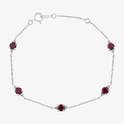 Fine Jewelry Limited Quantities! Womens 10k White Gold 7.25 Inch Solid Cable Chain Bracelet In Multi