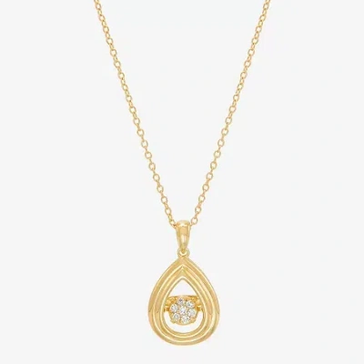Fine Jewelry Limited Quantities! Womens 1/10 Ct. T.w. Lab Grown White Diamond 14k Gold Over Silver 18 Inch Pendan In Yellow