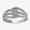 Fine Jewelry Limited Quantities! Womens 1/10 Ct. T.w. Natural White Diamond Sterling Silver Cocktail Ring In Transparent