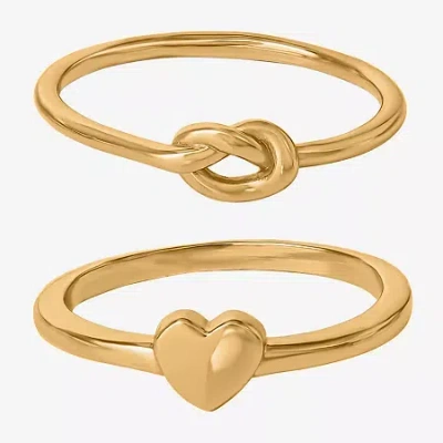 Fine Jewelry Limited Quantities! Womens 14k Gold Over Silver Ring Set In Yellow