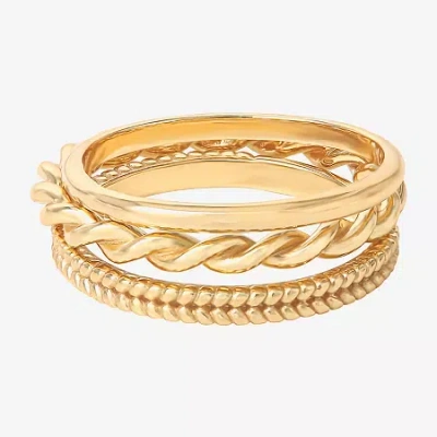 Fine Jewelry Limited Quantities! Womens 14k Gold Over Silver Ring Set In Yellow