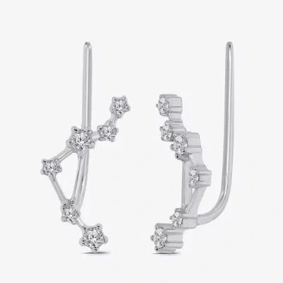 Fine Jewelry Limited Quantities! Womens 1/5 Ct. Natural White Diamond Sterling Silver Round Ear Climbers