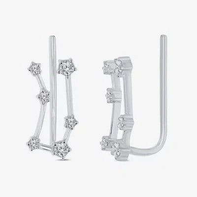 Fine Jewelry Limited Quantities! Womens 1/5 Ct. Natural White Diamond Sterling Silver Round Ear Climbers