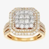 Fine Jewelry Limited Quantities! Womens 2 Ct. T.w. Natural White Diamond 10k Gold Cushion Engagement Ring In Transparent