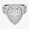 Fine Jewelry Limited Quantities! Womens 2 Ct. T.w. Natural White Diamond 10k White Gold Pear Engagement Ring In Transparent