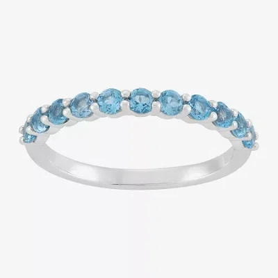Fine Jewelry Limited Quantities! Womens 2.5mm Genuine Blue Topaz 14k White Gold Band In Multi
