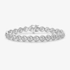 Fine Jewelry Limited Quantities! Womens 3 Ct. T.w. Natural White Diamond 10k White Gold Tennis Bracelet In Transparent